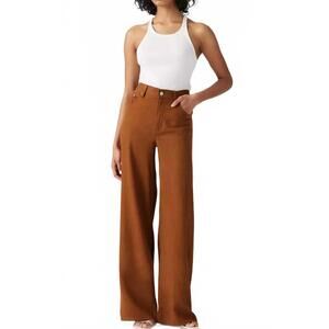 NEW LEVI'S straight baggy straight linen pants in sorrel horse linen